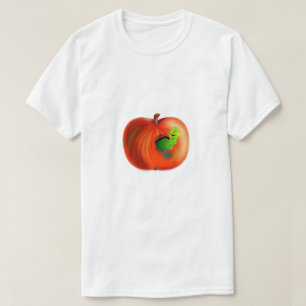 Happy Worm In Red Apple - T-Shirt