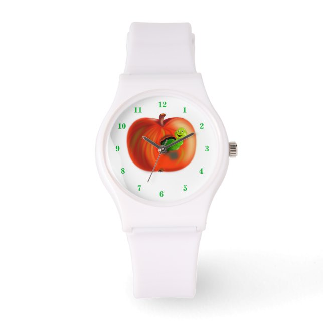 Happy Worm In Red Apple Watch (Front)