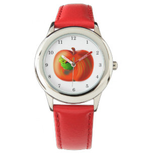Happy Worm In Red Apple Watch