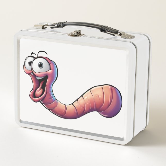 Happy Worm Metal Lunchbox (Front)