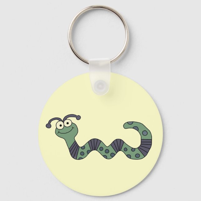 Happy Worm Tshirts and Gifts Key Ring (Front)