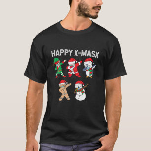 Happy X-MAS Santa Claus Dabbing Xmas Face Mask T-Shirt