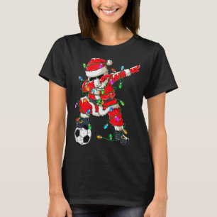 Happy Xmas Dabbing Santa Soccer Christmas Pajamas T-Shirt