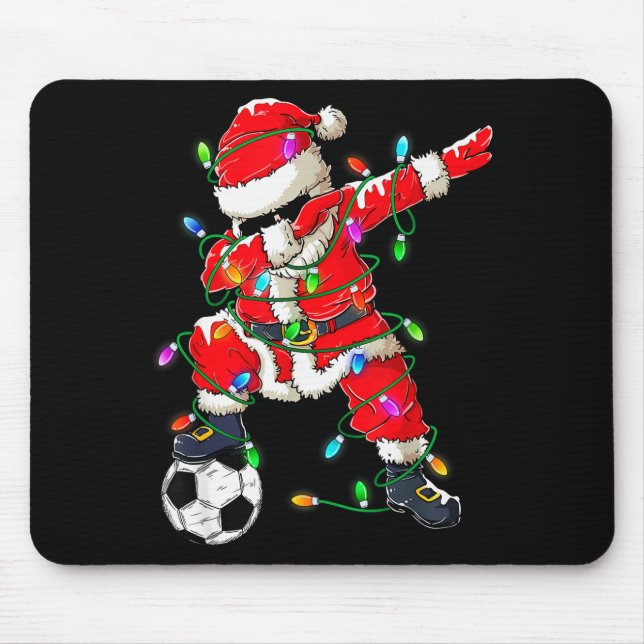 Happy Xmas Dabbing Santa Soccer Christmas Pyjamas  Mouse Pad (Front)