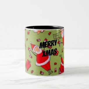 Happy Xmas Santa Two-Tone Coffee Mug