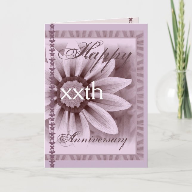 Happy xxth Year Anniversary LAVENDER Flower Card (Front)
