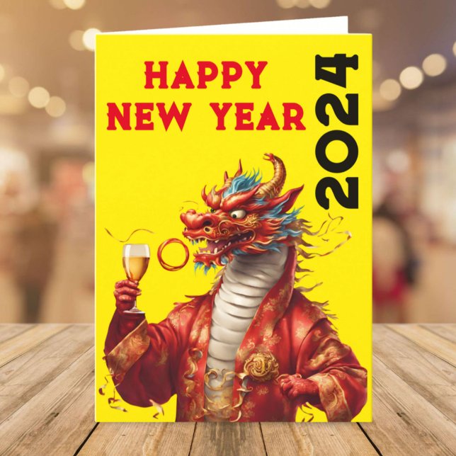Happy Year of the Dragon Chinese Lunar year 2024 Holiday Card (Creator Uploaded)