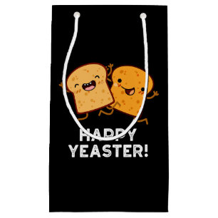Happy Yeaster Funny Bread Puns Dark BG Small Gift Bag