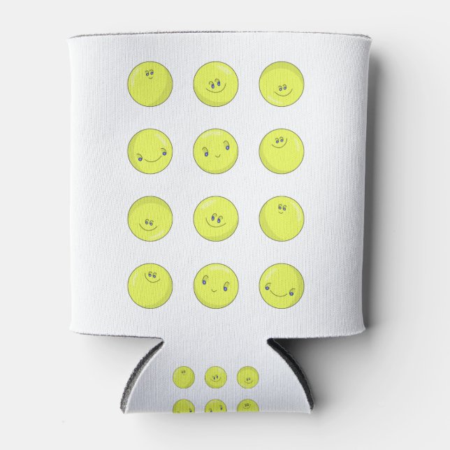 Happy Yellow Balls Can Cooler (Front)