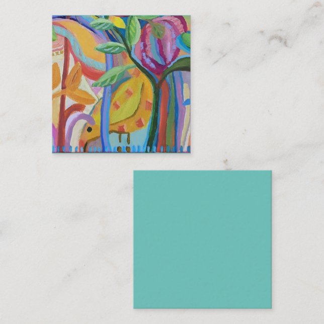 Happy yellow bird art card (Front/Back)