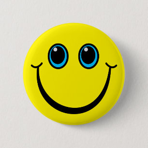Happy Yellow Emoji Face 6 Cm Round Badge