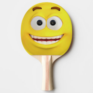 Happy Yellow Emoji Ping Pong Paddle