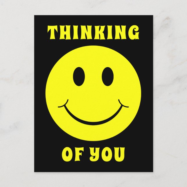 Happy Yellow Face Thinking of You Postcard (Front)