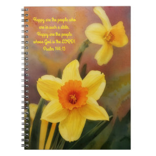 Happy Yellow Flowers Faith Bible Verse Journal