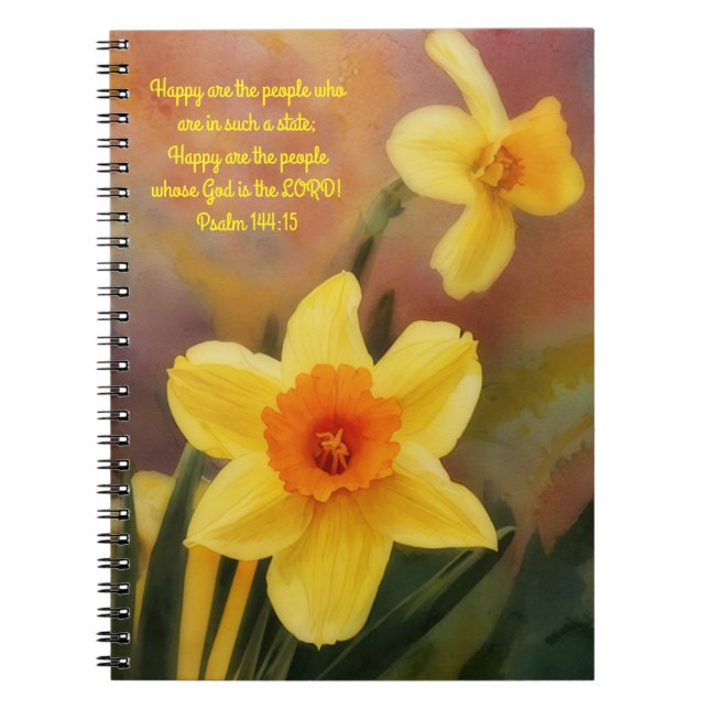 Happy Yellow Flowers Faith Bible Verse Journal (Front)