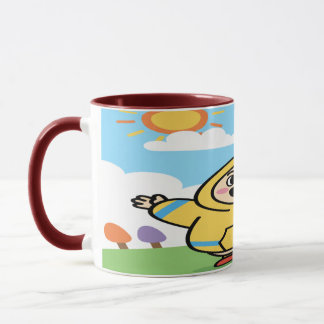 Happy Yellow Hoodie Character Mug - Sunny Day Good