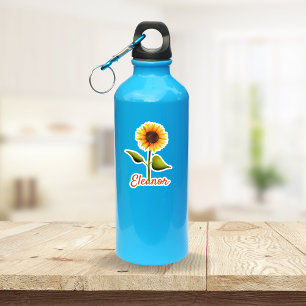 Happy Yellow Orange Sunflower Personalised Name