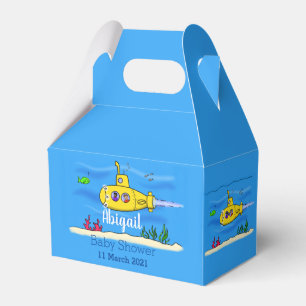 Happy yellow submarine cartoon favour box
