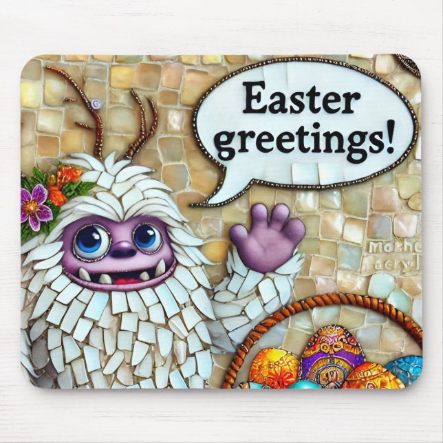HAPPY YETI'S EASTER GREETINGS Eggs ~  Mouse Pad (Front)
