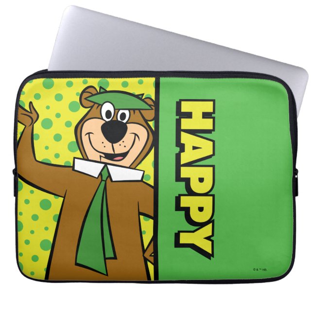 Happy Yogi Bear Laptop Sleeve (Front)
