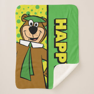 Happy Yogi Bear Sherpa Blanket