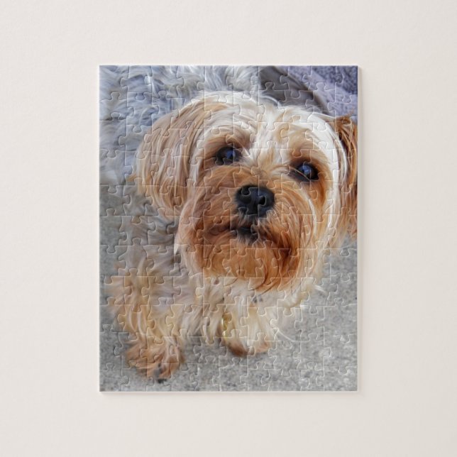 Happy Yorkie Puppy Jigsaw Puzzle (Vertical)