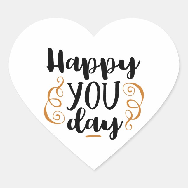 happy you day heart sticker (Front)