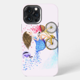 Happy Young Girl On A Bike - Romantic Love iPhone 13 Pro Max Case