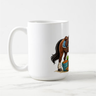 Happy Young Rider With Beautiful Horse Cartoon T-S Coffee Mug
