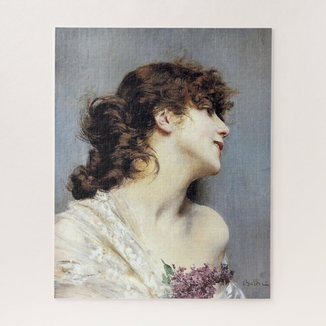 Happy Young Woman (by Giovanni Boldini) Jigsaw Puzzle (Vertical)