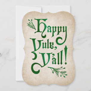 Happy Yule Yall Southern Christmas Pagan Holiday C Card
