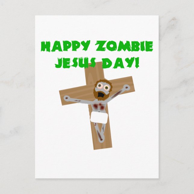 Happy Zombie Jesus Day Postcard (Front)
