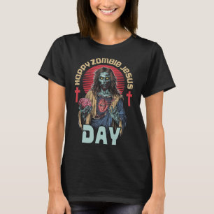 Happy Zombie Jesus Day Skeleton Horror Christ Hall T-Shirt