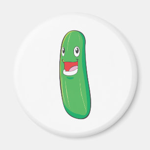 Happy Zucchini Vegetable Cartoon Magnet