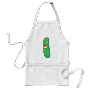 Happy Zucchini Vegetable Cartoon Standard Apron