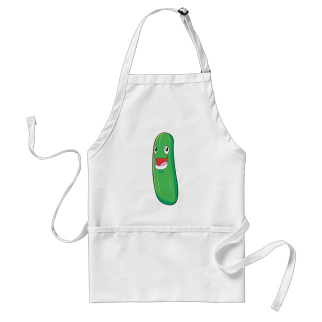 Happy Zucchini Vegetable Cartoon Standard Apron (Front)
