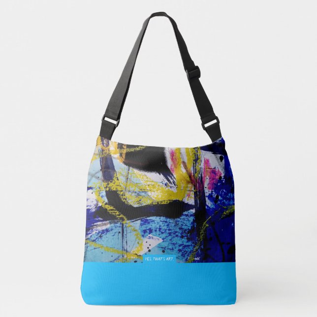 HappyDay&Blue, Abstract Art Crossbody Bag (Front)