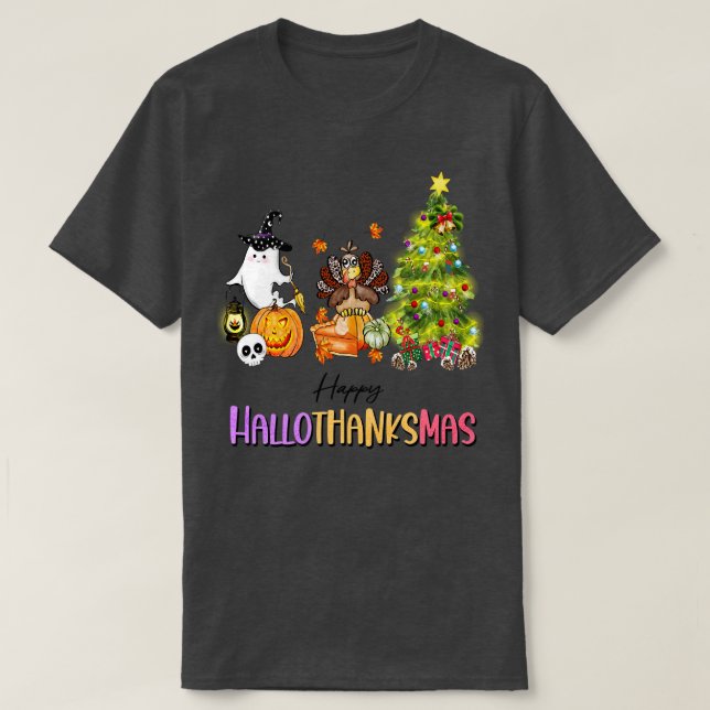 happyhallothanksmas 9 T-Shirt (Design Front)