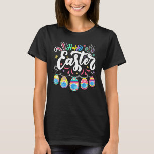 Happys Easter Day Colourful Egg Face Mask Hunting  T-Shirt