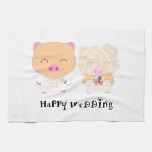HappyWedding Tea Towel