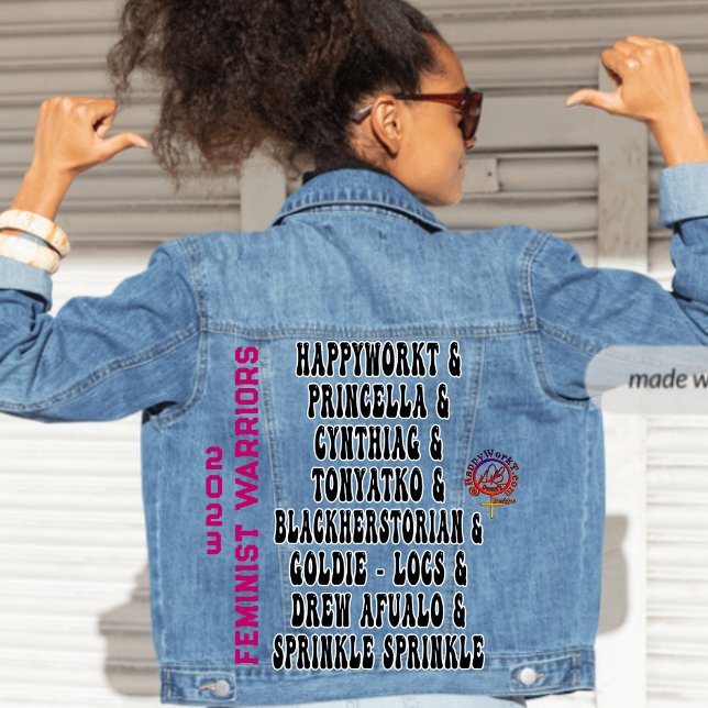 HappyWorkT 2023 FEMINIST WARRIOR QUEENS RETRO Denim Jacket (Creator Uploaded)