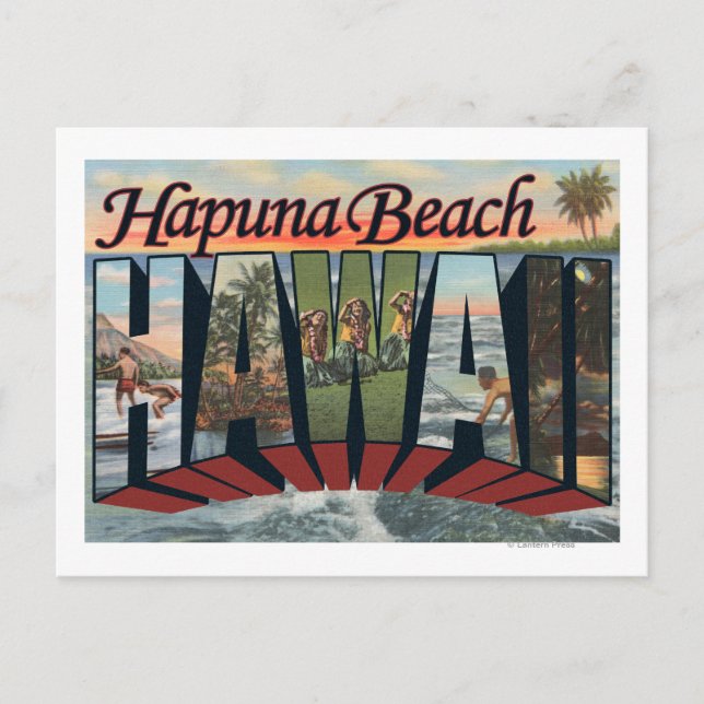 Hapuna Beach, Hawaii - Large Letter Scenes Postcard (Front)