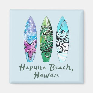 Hapuna Beach Hawaii Surfboards  Magnet