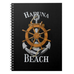 Hapuna Beach Hawaii Vacation Nautical Anchor Helm Notebook