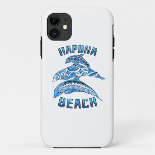 Hapuna Beach Hawaii Vacation Tribal Dolphins iPhone 11 Case
