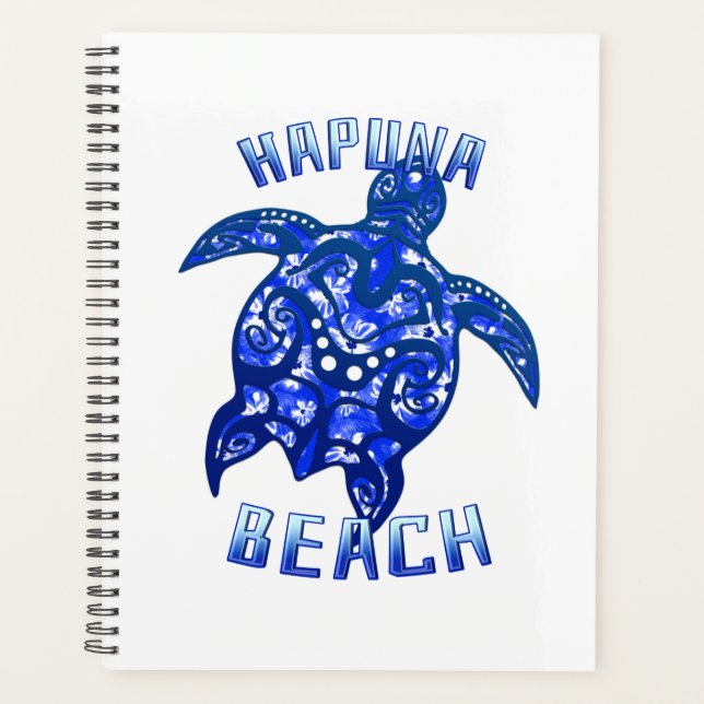 Hapuna Beach Hawaii Vacation Tribal Turtle Planner (Front)