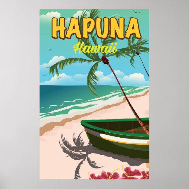Hapuna Hawaii travel poster (Front)