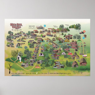 Har-Ber Village Museum Map Poster