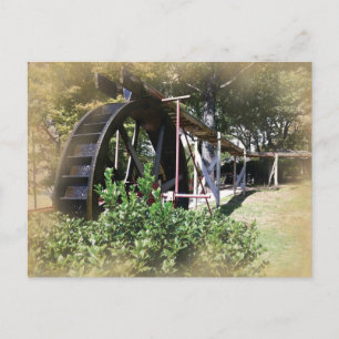 Har-Ber Village water wheel Postcard