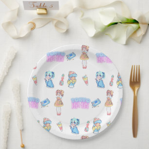 Harajuku Anime Girl Paper Plate